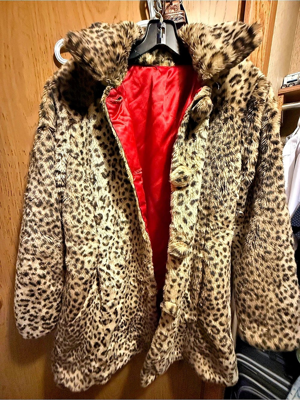 Leopard Print Faux Fur Coat